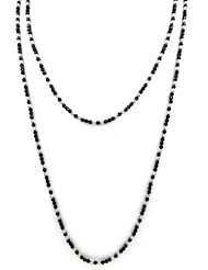 Officina Bernardi Silver and Black 48" Necklace