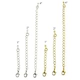 Necklace Bracelet Extender Set ~ 1, 2 and 4 in Gold and Silver Tone - 6 Pcs Total