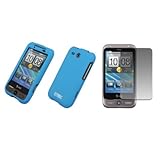 EMPIRE Light Blue Rubberized Hard Case Cover + Screen Protector for AT&T HT ....