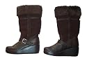 Limited Too Women's Fur Cuff Rhinestone Buckle Wedge Boots