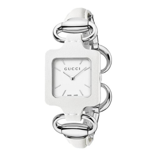 Gucci Women's YA130404 Gucci 1921 White Leather Bangle and Case Watch