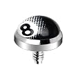Surgical Steel Internally Threaded 8 Ball Logo Dermal Anchor Top