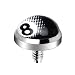 Surgical Steel Internally Threaded 8 Ball Logo Dermal Anchor Top