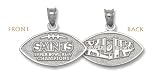 New Orleans Saints Super Bowl XLIV Champions Sterling Silver 2-Sided Football Charm