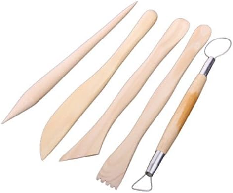 Set of 5pcs Wooden Pottery Clay Sculpture Carving Tool