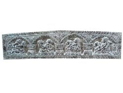 Antique Finish Kamasutra Hand Carved Wooden Headboard Wall Panel India 72 Inch