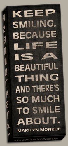 Marilyn Monroe Quote Motivational Art Keep Smiling Vest Happiness Beautiful Life Positive Famous Hanging Canvas