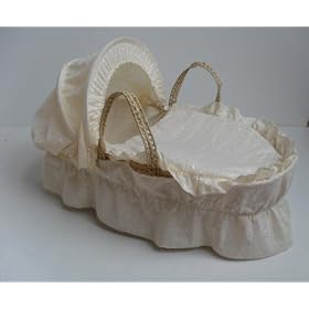 Woodform Simply Elegant Cream Broderie Anglaise Moses Basket