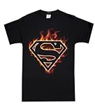 Superman - Flame Logo Black T-Shirt for men