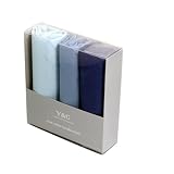 Three Pack Cotton Handkerchiefs Mens Whih Gift Box / Blue,sky Blue,navy Blue Set Mh1039