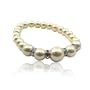 Ivory Cream Glass Round Pearl Stretch Bracelet Fashion Jewelry