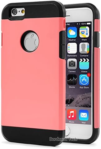 iPhone 6 Case, Limecase® [Hybrid Series] Slim Shockproof Cases for iPhone 6 (4.7") Hard Rugged Ultra Protective Back Rubber Cover with Dual Layer Impact Protection for iPhone 6 (4.7 Inch) (2014) (Light Pink - Black)