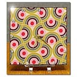 Retro 60s Psychedelic Swirls Gold Pink White Teal Red - 6x6 Desk Clock