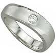 0.20 Ct. Round Brilliant Cut Diamond, 14K White Gold. Diamond Solitaire Men's Ring