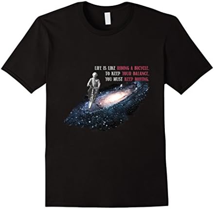 Men's Albert Einstein Life is Like Riding a Bicycle Shirt Large Black