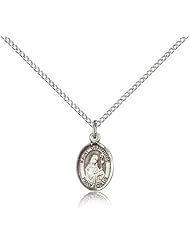 Free Engraving Included Medal- Sterling Silver St. Saint Gertrude of Nivelles Pendant 1/2 x 1/4" 9219SS--w/18" Chain & Box Patron Saint of Accommodations/Cats