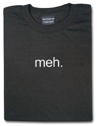HotScamp Premium Meh Funny Mens Black T-Shirt