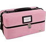 Soft-Sided Professional Makeup Case with Trays in Pink