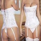 3tlg Korsett Dessous Corsage Korsage Bodyformed Mieder Set Sexy fuer BRAUT M