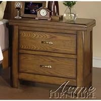 Nightstand with Metal Handles in Ask Oak Finish