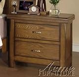 Nightstand with Metal Handles in Ask Oak Finish