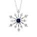 FOJO`s Sapphire Glass/CZ Snowflake Pendant