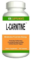 L CARNITINE 180 caps 500mg serving Fat Burner Metabolize Food Into Energy KRK SUPPLEMENTS