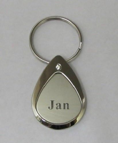 Mulberry Marie-Chantal Key Ring Jan Two-Tone Silver with Crystal LKR074