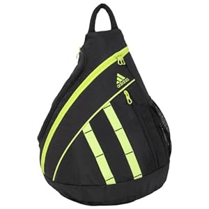 adidas Shermer Sling Backpack, Black/Electricity, 19 1/4x14x7-Inch