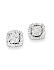 14K White Gold Diamond Earrings