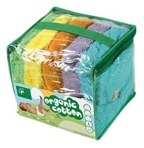 Tots Bots Nappy Day Pack (Stage 1, Aplix Fastening, Organic Cotton Material, Rainbow Colours)