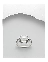 Fresh Water Pearls Ring In 92.5 Sterling Silver