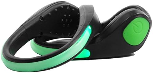 LED Shoe Clip Safety Light (Pack of 2) - 2 Setting Light in Darkness - High Quality Reflective Accessory When Walking, Running, Biking and more. (Green)