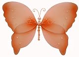Orange Crystal Butterfly nylon hanging ceiling wall baby nursery room wedding decor decoration