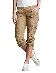 Ellos Plus Size Cargo Capri (Khaki,14 W)