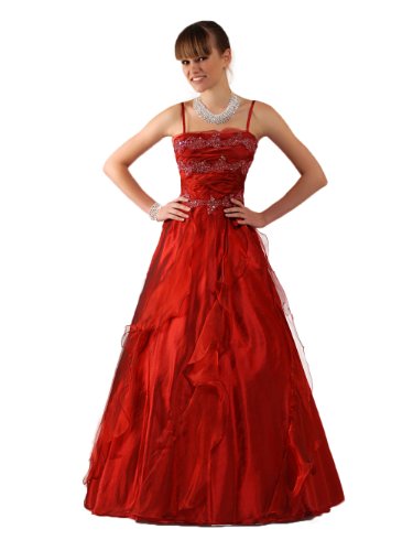 Envie – 1005 LISA Abendkleid Ballkleid 1-teilig in Weinrot Gr.38-50