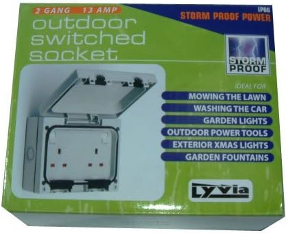 Weather proof IP66 Rated outdoor 2 gang switch socket