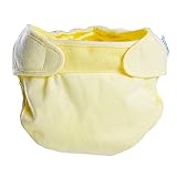 エルフ ベビー(Fairy Baby) ベビー用 竹繊維 通気抗菌 TPU防水 赤ちゃん布おむつカバー１枚＋4重布おむつ1枚 (イエロー、S)
