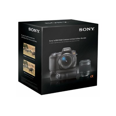 Sony a (alpha) DSLR-A350BDL - Digital camera - SLR - 14.2 Mpix - Sony DT 18-70mm and 55-200mm lenses - optical zoom: 3.9 x - supported memory: CF, Microdrive