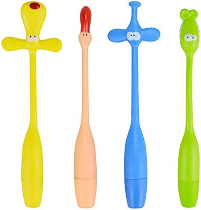 CK-mall Cute Cartoon Bending Animal Ballpoint Pens ,Snails, Frogs, Swans, Mice, Cattle, Dog and More Styles,Set of 4, Styles and Colors Random