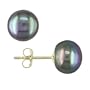 14k Gold Freshwater Black Pearl Earrings