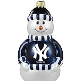MLB New York Yankees Blown Glass Snowman Ornament