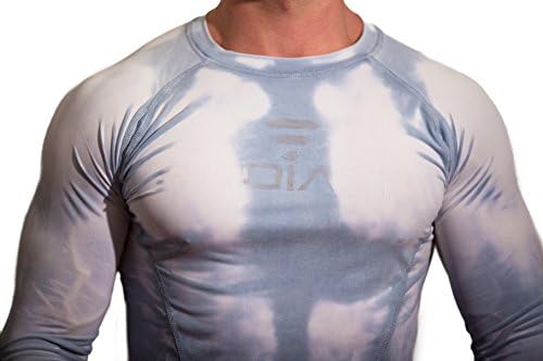 Radiate Athletics Men's Long Sleeve Advanced Color Changing Workout Shirt (XXL, Electric Blue to White)