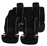 FH-FB106114 Heart Embroidery Velour Car Seat Covers