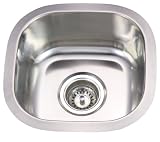 Elements of Design KU12106BN# 22 Gauge 14-1/4-Inch-by-12-1/4-Inch-by-6-13/16-Inch Single Bowl Stainless Steel Undermount Kitchen Sink