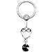 14 Gauge Black Crystal Scroll Heart Dangle Captive Ring