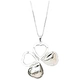 4-Way Opening 925 Sterling Silver Heart Shaped Locket Necklace