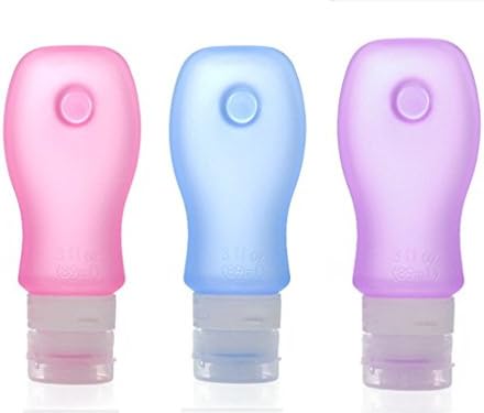 CONXIN Leak Proof Travel Bottles 3oz 3 Pack, Squeezable and Refillable TSA Approved Travel Size Accessories for Carry On Luggage - Perfect Containers for Liquid Toiletries (Pink+Blue+Purple)