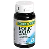 Nature's Bounty Folic Acid, 400 mcg, 250 Tablets (Pack of 6)