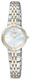 Two Tone Stainless Steel Silhouette Eco-Drive Mother Of Pearl Dial